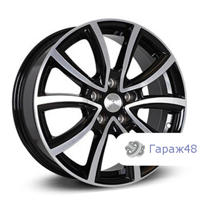 Skad Ontario R17 / 7J PCD 5x114.3 ET 45 ЦО 60.1 Литые Черный с полированной лицевой поверхностью