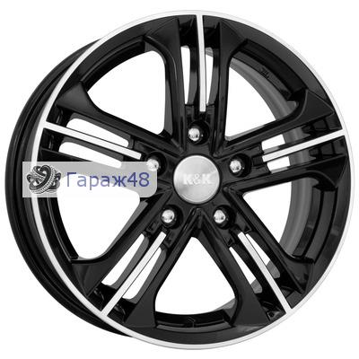 K&amp;K KC615 R15 / 6J PCD 5x114.3 ET 45 ЦО 67.1 Литые Черный глянцевый с полированной лицевой поверхностью