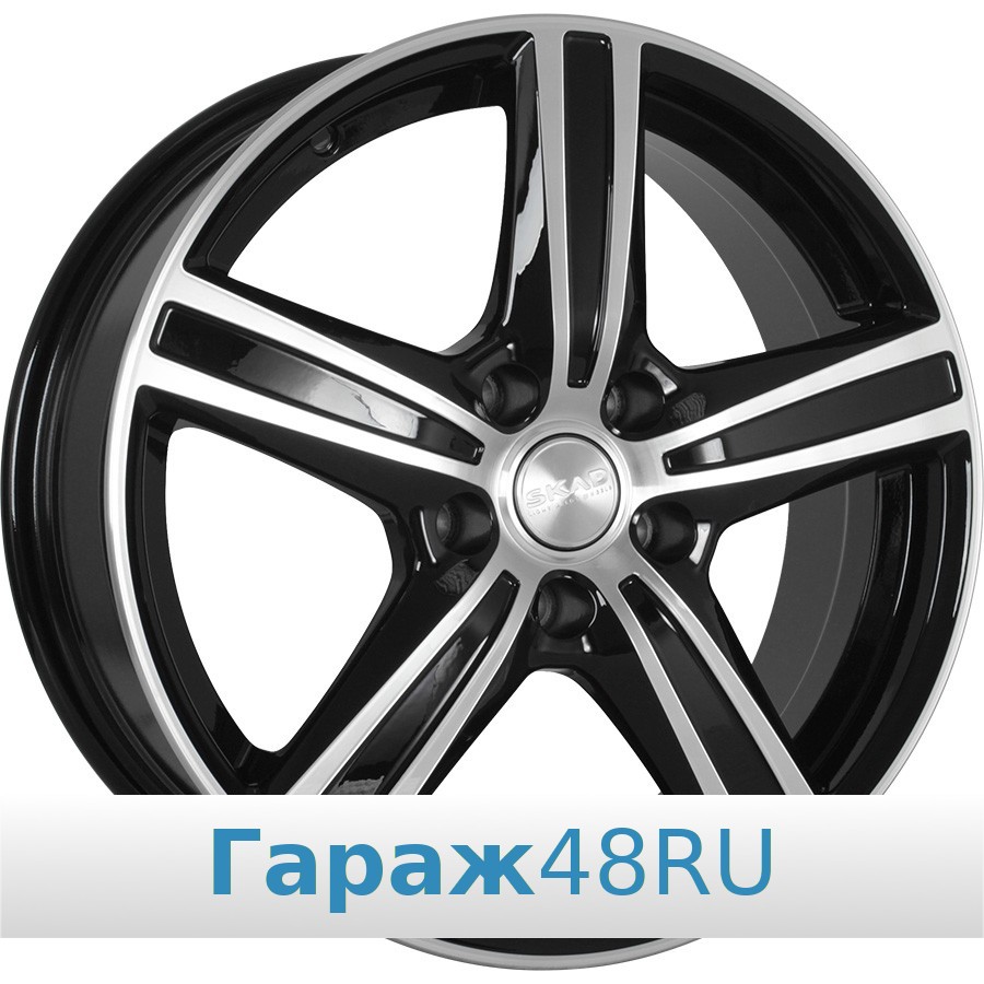 Skad Admiral R17 / 6.5J PCD 5x108 ET 50 ЦО 63.4 Литые Черный глянцевый с полированной лицевой поверхностью